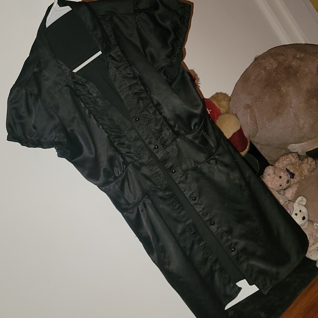 Long Black Button-Down